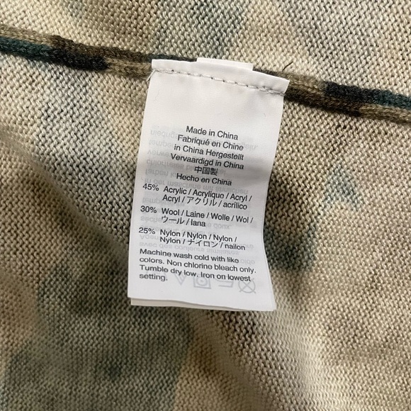 J. Crew Camo Zip Up Sweater Bomber Style Cardigan size M - Picture 7 of 13